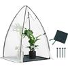 WOLTU Serra, Tenda di Coltivazione, Mini Serra,2-Sided Bubble Film Isolante Piccola Serra Semi-Traslucida con Porte a Zip e Telo di Fondo per Giardino, Patio, 120x120x180 cm, Tappetino verde scuro