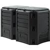DEUBA® Compostiera 800L Compostaggio Veloce 135x72x83cm Composter Rapido Resistente alle Intemperie