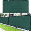 SUNLIMEI Tenda a Vela Rettangolare 35 x 525 cm Copri Ringhiera Balcone Telo Ombreggiante Resistente Ai Raggi UV con Occhielli, Fascette per Balcone Giardino Terrazza, Verde Scuro