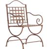 CLP Sedia da Giardino in Metallo Lotta, Fatta a Mano in Stile Liberty, con braccioli e Traverse, Ferro Finitura Antica, Colore:Antico Marrone