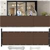 NINGBAI Frangivisto per Balcone 90 x 1000 cm Telo Ombra Schermo Telo Copertura Frangivisto Protezione Solare, Facile Installazione per Ringhiera Protezione Balcone, Marrone