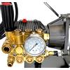 DeTec. Pompa ad alta pressione industriale in acciaio inox per idropulitrice, 250 bar max., 22 l/min, 13 CV, argento, oro, nero, rosso