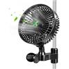LeadGoods Grow Ventilatore con clip Upgrade 7, oscillante con clip, 4 velocità, motore EC, ventilatore oscillante, mini ventilatore a morsetto, per tenda da growbox/tenda, nero