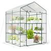 GYMAX Serra Portatile Mini, Serra da Esterno con 4 Ripiani, 8 Scaffali, Porta a Zip Arrotolabile, Pellicola in PVC Impermeabile, Serra Invernale per Piante in Vaso, Frutta, Verdura, Fiori (Verde-5)