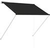 ShCuShan Tenda da Sole Retrattile 100x150 cm Antracite,Tenda da Sole per Esterno Avvolgibile,Tenda da Sole a Bracci Estensibili con Telaio in Alluminio, Tettuccio Resistente al Sole e Impermeabile e M