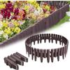 VA-Cerulean 20 bordi per prato, in plastica, effetto legno, 5,6 m, per aiuole, per palizzata, da giardino, per palizzata, per legname, marrone, 1 elemento (lunghezza x altezza): 28 x 24 cm