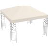 HOMASIS Tenda di ricambio per padiglione, copertura con fori di drenaggio, telo impermeabile in poliestere, 3x3 m, tenda per feste e matrimonio (beige, tetto singolo)