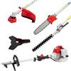 GrecoShop Decespugliatore multifunzione 4 in 1 a scoppio con tagliasiepi, troncarami e motosega - Motore 52cc 2 tempi, testina doppio filo e disco a 3 denti in acciaio