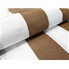 Home Tresor - Tenda da Sole con Occhielli e Ganci per Balconi, Gazebo, Giardino | Tenda da Sole a Caduta Idrorepellente e Anti UV | Fantasia Rigata Marrone Bianco | Misura cm. (140 x 250)