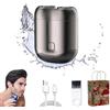 Gienslru Mini rasoio elettrico a doppia testa, nuovo modello di mini rasoio elettrico a doppia testa, mini rasoio elettrico portatile, mini rasoi da uomo, rasoio elettrico USB lavabile tascabile per casa,