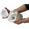 TENET - Pietra grezza naturale per cristalloterapia meditazione reiki (GEODE QUARZO BIANCO CALCITE BIANCA INTERO 18-22 CM)