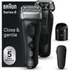 Braun Series 8, Rasoio Elettrico Barba, Rifinitore di precisione, Custodia Viaggio, Lame Flessibili, Stazione SmartCare, Uso a Secco o Sotto Acqua, Batteria Litio Ion, Idea Regalo, 8560cc Nero