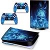 PDURMBUAB Nessuna Schiuma Nessuna Bolla Pelle Decalcomanie Anime Console Per PS5 Disk Edition 2 Controller Pellicola Vinile Avvolge, Durevole, Resistente Graffi 92561