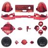 Yiootop Set di pulsanti di ricambio cromati per Xbox Series X/S, parti di riparazione paraurti trigger D-pad ABXY Start Back Sync Share Keys per controller Xbox Series X S (rosso cromato)