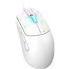 VELATEMOR Mouse da Gioco Cablato, Mouse da Gioco RGB, 3600 DPI Retroilluminato Colorato 6 Tasti, 4 velocità Regolabili 1200 1600 2400 3600, per PC Desktop Computer Portatile (WHITE)