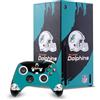 Head Case Designs Licenza Ufficiale NFL Colpo di spazzata Miami Dolphins Pacchetto Console Da Gioco Wrap E Pelle Per Controller Compatibile con Xbox Series X