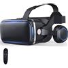 BHJAYIGS Occhiali VR, Visore Realtà Virtuale 3D, VR Visore Cuffie, Glasses 3D con Lenti HD Anti Luce Blu, Compatibili con Smartphone iPhone Android da 4,7-7,2 Pollici, Regalo di Natale, Regalo(F)