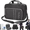HuiJuKeJi Custodia per PS5 console e controller, custodia da trasporto con tracolla per PS5 disco console /edizione digitale/controller/carte da gioco/accessori per cavi (Black)