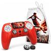 Di Carmen Controller PS5 Kit Cover Rosso Nero - Guscio Silicone DualSense + 4 Thumb Grips + 2 Omaggio + 2 Touchpad Sticker + Sacchetto - Accessori PlayStation 5 Tema Calcistico