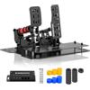 SIMSONN Plus X Sim Racing Pedals PC Racing Simulator Sensore di pressione HE Pedale idraulico Supporto per reattore aptico (nero Plus X-P2-H2-Plate)