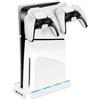 Generic Staffa di montaggio a parete per PS5 Slim, supporto a parete per console con supporto per controller con porta USB 2.0 e kit di montaggio a parete con gancio per cuffie