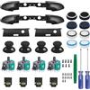 SourceTon Kit di ricambio per paraurti LB RB, 27 pezzi, pulsante SourceTon LB RB, joystick, cacciavite, supporto per levetta, porta jack per cuffie, cappello in silicone compatibile con controller Xbox ONE