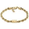 Armani Exchange Bracciale da uomo in acciaio inossidabile con chiusura a moschettone, Tono oro miele