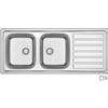 Dianhydro LAVELLO INCASSO IN ACCIAIO MOD. LS03 CM 120X50 cm. 120 gocciolatoio sx