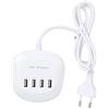 Fafeicy Caricatore per Telefono USB Intelligente a 4 Porte Ricarica Efficiente per la Vita Quotidiana 'ufficio Domestico (Spina UE 100-240 V)