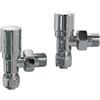 Dianhydro Valvola + detentore multistrato cromo per radiatori 1/2 x 16mm