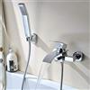 SHIOUCY Rubinetto Vasca Bagno, Set Doccia Soffione, Rubinetto Doccia a Cascata Sistema Staffa a Muro e Doccetta Impostato per Vasca da Bagno