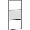 vidaXL Porta Scorrevole Nera 102,5x205 cm Vetro Temperato e Alluminio