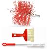 BARETTO Kit Ricambio Accessori Pulizia Canna Fumaria Ø 130 mm | Scovolo Principale in NYLON - Attacco M12 | Scopetta e Spazzolina Multiuso | per Stufa Camino Caldaia