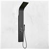 EM Colonna Doccia Jungle Black Acciaio Nero Opaco 4 Funzioni Con Cascata Doccetta Miscelatore Acqua Calda Fredda