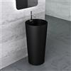 Mai & Mai Lavandino a Colonna 45x45x90cm, Lavabo Freestanding per Bagni in Minerale Fuso con Foro di Trabocco, Nero Rotondo Colossum35
