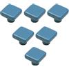 HDJNal 6 pomelli blu in ceramica per cassetti, forma quadrata, per armadietti, porte, armadi, cassetti, mobili, decorazioni per camera da letto, soggiorno, cucina