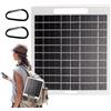 Generico Pannello Solare Di Ricarica,Porta USB E DC Pannello Solare Portatile | 10W Monocristallino 5-12V Attrezzatura di Sopravvivenza con Moschettone per Escursionismo, Trekking, Alpinismo,