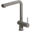 Elleci MKKSTP93 - Rubinetto per lavello da cucina, Monocomando, Doccetta estraibile, Grigio