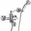 Yellowshop - Rubinetteria bagno vintage stile classico cromato, Miscelatore lavabo, bidet, doccia e vasca, Serie DUKE in ottone, leva laterale, design retrò (Gruppo Vasca)