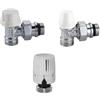 Caleffi 323-K1222-302 Kit valvola + detentore + Comando termostatico 3/8 a Squadra, Multicolore