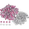 QUARKZMAN 300 Set Kit Occhielli in Metallo 3mm 1/8 Foro Occhielli per Teloni Piccolo Occhiello con Rondelle per Scarpe Vestiti Cintura Etichetta Borsa Tessuto Pelle Progetto, Fucsia