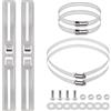 BENLIUDH Kit di montaggio per scatola di giunzione, in acciaio inox, 39,9 x | Staffa di montaggio su palo con hardware e morsetto regolabile per scatola di uscita esterna di recinzione elettrica (2 set)