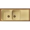 Generic Lavello cucina Provenza terra di francia 116 x 50 cm 2 vasche con plilette ottone e gocciolatoio Made in Italy