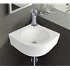 Warenplus Lavabo da appoggio in ceramica angolare piccolo piazza ovale bianco, 30x30x12