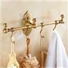 Generic Appendiabiti da parete in ottone anticato vintage con 4 ganci per accappatoi, asciugamani e accessori da cucina