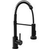 Rea Rubinetto Cucina Rea - Colin Miscelatore Lavello Cucina In Metallo Nero Miscelatore Monocomando Calda E Fredda Girevole A 360° (Nero) 30x5,5x42,5cm
