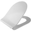 BATHWA Copriwater WC bathwa U/O Forma stanza abbassamento automatico Sedile Soft Close sedile WC con coperchio cromato cerniere Sedile WC con abbassamento automatico antibatterico bianco