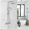 AICA ITALY SRL AICA ITALY Colonna Doccia con Miscelatore Termostatico, Doccia Soffione Rotante 360° in Acciaio Inox, Kit Asta Doccia Regolabile 80-116cm