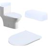 Generic Set di 2 copriwater con fondo elastico, universale, colore bianco