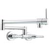 Tecmolog Miscelatore Lavello Cucina Pieghevole in Ottone Rubinetti Cucina da Parete 2 Foro con 3 Manopole, Cromato, BC1243